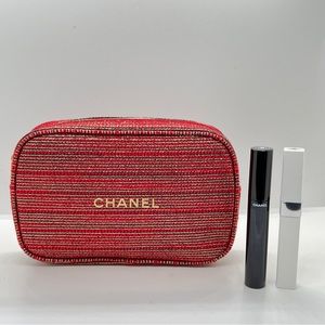 CHANEL 2022 Holiday Gift Set Makeup Bag w/ Mascara & Primer